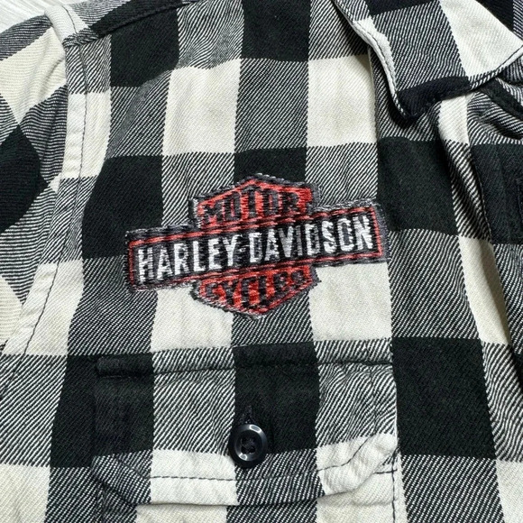 Harley Davidson V Twin Buffalo Check Plaid Button Up - Picture 2 of 6
